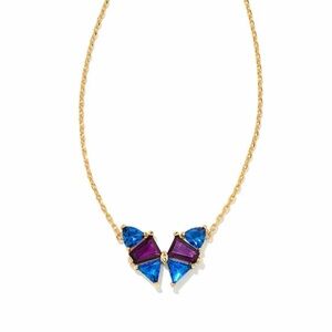 Kendra Scott blue and purple butterfly necklace